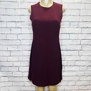 Victoria Victoria Beckham Womens Burgundy Sleeveless Mini Sheath Dress Size 8